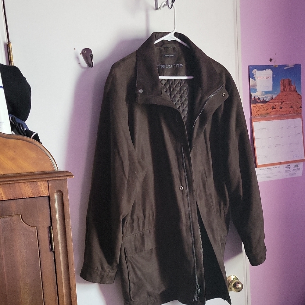Claiborne Men's Vintage Dark Brown Suede Jacket